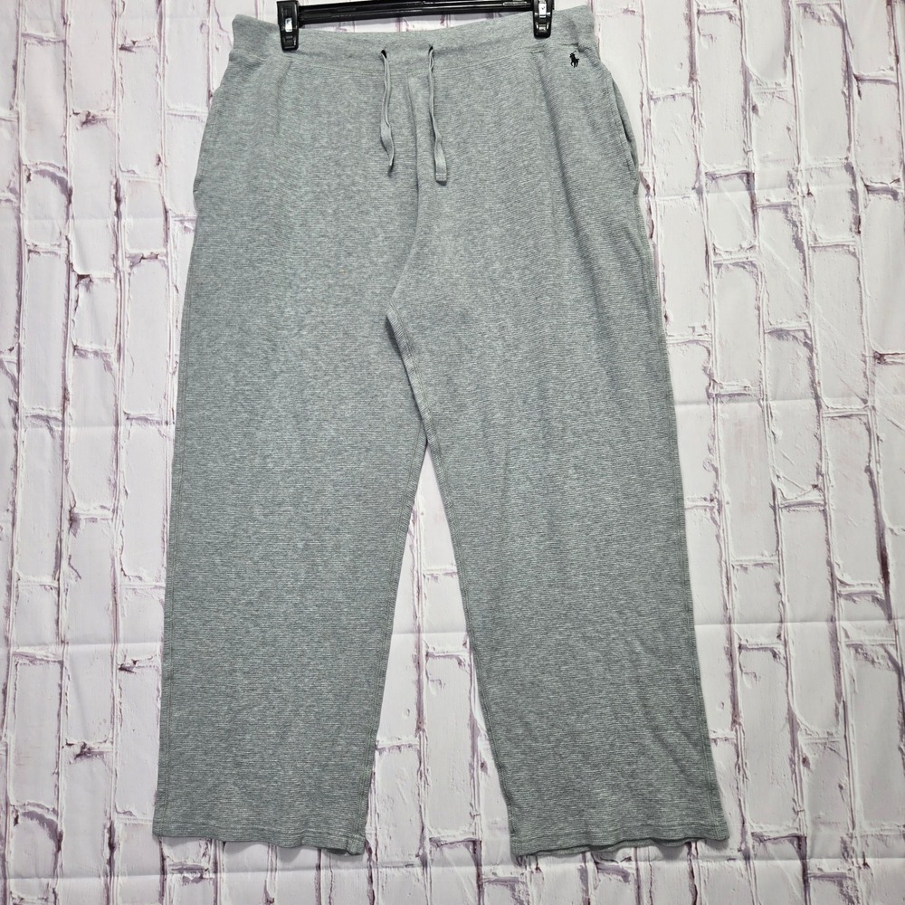 Polo Ralph Lauren Sleepwear Pants Gray Waffle Knit Thermal Comfy Lounge Mens L